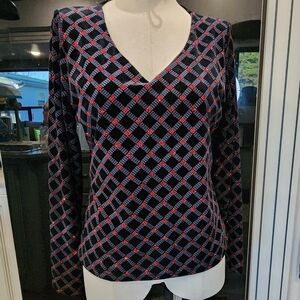 WILLI SMITH  V-Neck Long Sleeve SPARKLE Top